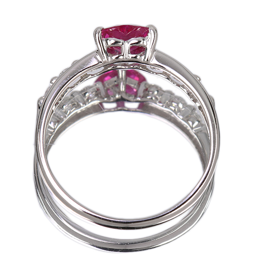 第471回抽選販売＞ハートシェイプルビー 0.6ct ダイヤモンド 0.2ct