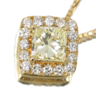 �C�G���[�_�C�������h 0.81ct/LY/VS1 �_�C�������h ��0.3ct �C�G���[�S�[���h �l�b�N���X