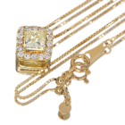 �C�G���[�_�C�������h 0.81ct/LY/VS1 �_�C�������h ��0.3ct �C�G���[�S�[���h �l�b�N���X