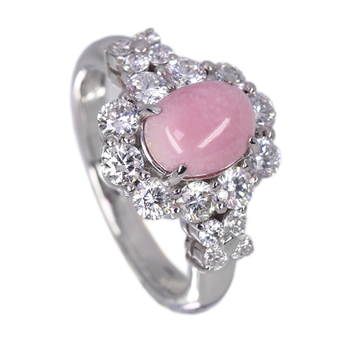 コンクパール 2.2ct ダイヤモンド 1.2ct プラチナ リング(指輪)【品質