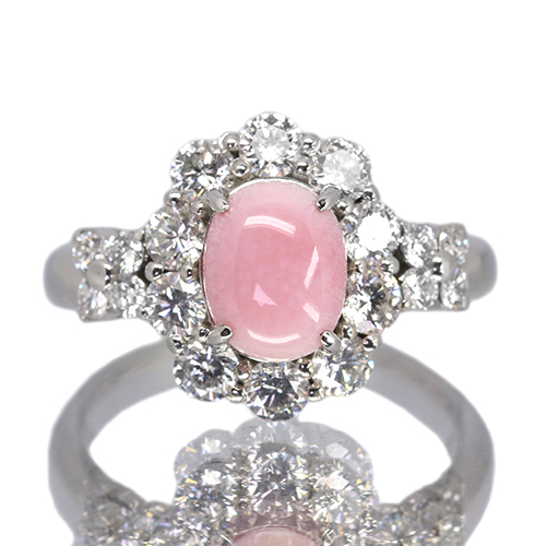 コンクパール 2.2ct ダイヤモンド 1.2ct プラチナ リング(指輪)【品質 