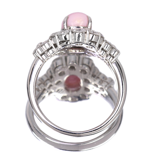 コンクパール 2.2ct ダイヤモンド 1.2ct プラチナ リング(指輪)【品質