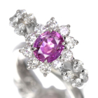 �s���N�T�t�@�C�A 1.1ct �_�C�������h 0.8ct �v���`�i �����O(�w��)