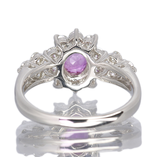 ピンクサファイア 1.1ct ダイヤモンド 0.8ct プラチナ リング(指輪