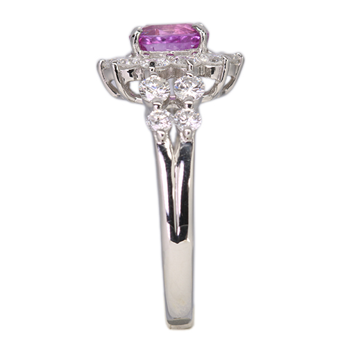 ピンクサファイア 1.1ct ダイヤモンド 0.8ct プラチナ リング(指輪