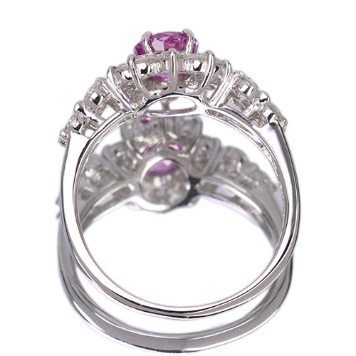 ピンクサファイア 1.1ct ダイヤモンド 0.8ct プラチナ リング(指輪