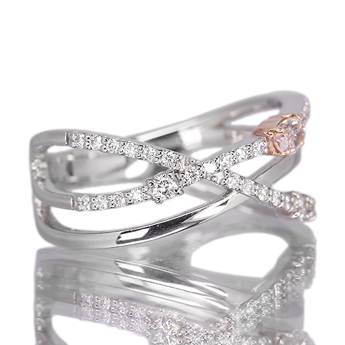 ピンクダイヤモンド 0.11ct/FLOP/VS2 ダイヤモンド 0.2ct プラチナ