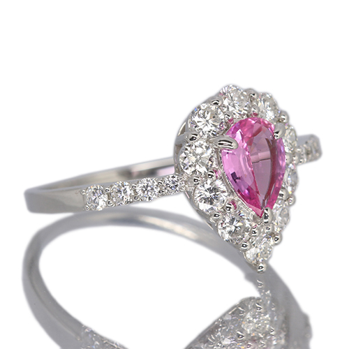 パパラチアサファイア 0.5ct ダイヤモンド 0.6ct プラチナ リング(指輪