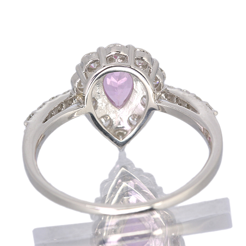 パパラチアサファイア 0.5ct ダイヤモンド 0.6ct プラチナ リング(指輪 