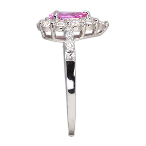 パパラチアサファイア 0.5ct ダイヤモンド 0.6ct プラチナ リング(指輪