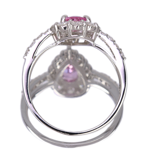 パパラチアサファイア 0.5ct ダイヤモンド 0.6ct プラチナ リング(指輪