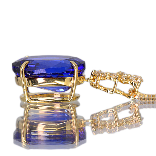 タンザナイト 5.5ct ダイヤモンド イエローゴールド ネックレス【品質