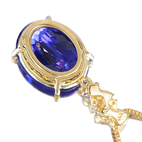タンザナイト 5.5ct ダイヤモンド イエローゴールド ネックレス【品質