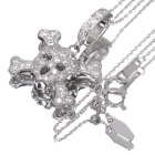 �_�C�������h 0.6ct �z���C�g�S�[���h �l�b�N���X