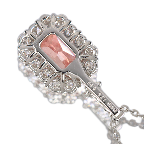 ロードクロサイト 1.7ct ダイヤモンド 0.3ct プラチナ ネックレス