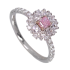 �s���N�_�C�������h 0.22ct /FIPP/SI2 ���[�Y�J�b�g�_�C�������h 0.3ct �_�C�������h 0.2ct �v���`�i �s���N�S�[���h �����O(�w��)