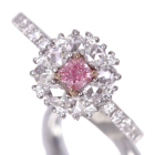 �s���N�_�C�������h 0.22ct /FIPP/SI2 ���[�Y�J�b�g�_�C�������h 0.3ct �_�C�������h 0.2ct �v���`�i �s���N�S�[���h �����O(�w��)