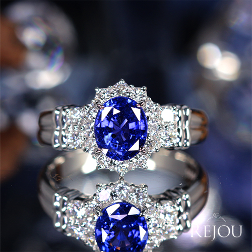 えむえす★スリランカ産ブルーサファイア★リングオーダー スリランカ産非加熱ブルーサファイア 約1.5ct ダイヤモンド 0.5ct