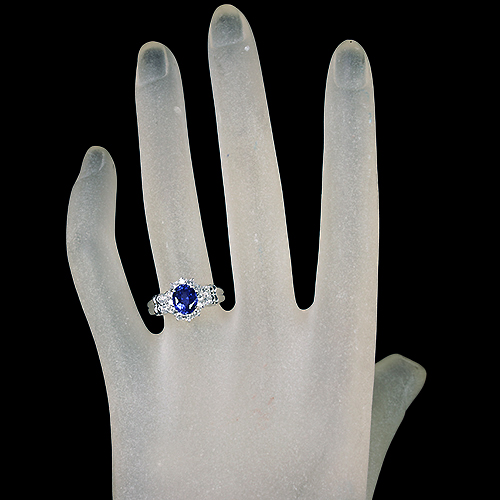 【スリランカ産】高品質ブルーサファイアリング　14.5 スリランカ産非加熱ブルーサファイア 約1.5ct ダイヤモンド 0.5ct