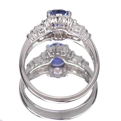 スリランカ産非加熱ブルーサファイア 約1.5ct ダイヤモンド 0.5ct