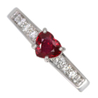 �n�[�g�V�F�C�v���r�[ 0.6ct �_�C�������h 0.2ct �v���`�i �����O(�w��)