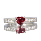 �n�[�g�V�F�C�v���r�[ 0.6ct �_�C�������h 0.2ct �v���`�i �����O(�w��)