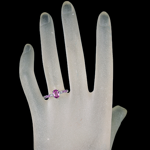 ピンクサファイア 1ct ダイヤモンド ホワイトゴールド リング(指輪