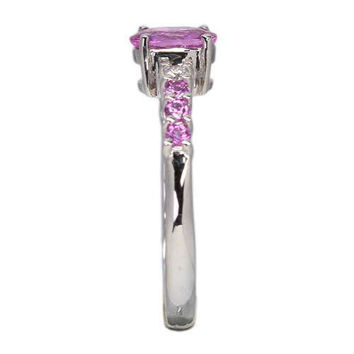 ピンクサファイア 1ct ダイヤモンド ホワイトゴールド リング(指輪