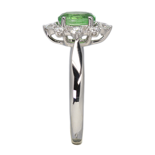 グリーンガーネット（ツァボライト） 0.8ct ダイヤモンド 0.2ct
