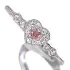 �n�[�g�V�F�C�v�s���N�_�C�������h 0.074ct/FP/SI1 �_�C�������h �v���`�i �����O(�w��)