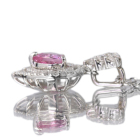 �n�[�g�V�F�C�v�s���N�T�t�@�C�A 0.68ct �_�C�������h 0.2ct �v���`�i �l�b�N���X