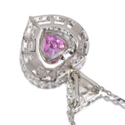 �n�[�g�V�F�C�v�s���N�T�t�@�C�A 0.68ct �_�C�������h 0.2ct �v���`�i �l�b�N���X