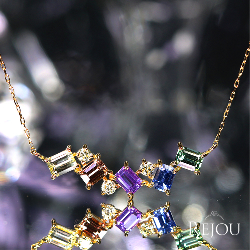 ファンシーカラーサファイア 1.3ct ダイヤモンド イエローゴールド