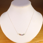 �t�@���V�[�J���[�T�t�@�C�A 1.3ct �_�C�������h �C�G���[�S�[���h �l�b�N���X