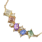 �t�@���V�[�J���[�T�t�@�C�A 1.3ct �_�C�������h �C�G���[�S�[���h �l�b�N���X