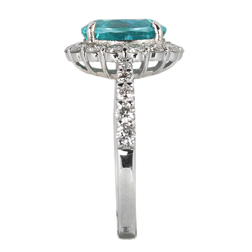 ネオンブルーアパタイト 約2ct ダイヤモンド 0.7ct プラチナ リング