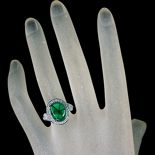 トラピッチェエメラルド 5.0ct ダイヤモンド 0.5ct プラチナ リング