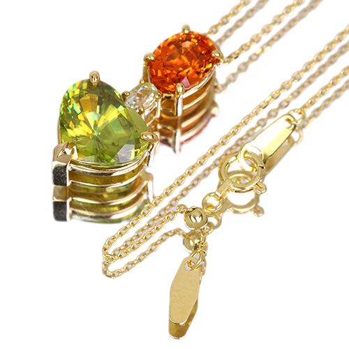 ハートシェイプスフェーン 4ct スペサタイトガーネット（マンダリン
