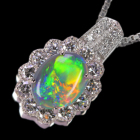 �I�[�X�g�����A���C�g�j���O���b�W�Y�u���b�N�I�p�[�� 1.2ct �_�C�������h ��0.9ct �v���`�i �l�b�N���X