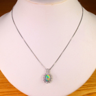 �I�[�X�g�����A���C�g�j���O���b�W�Y�u���b�N�I�p�[�� 1.2ct �_�C�������h ��0.9ct �v���`�i �l�b�N���X