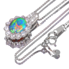 �I�[�X�g�����A���C�g�j���O���b�W�Y�u���b�N�I�p�[�� 1.2ct �_�C�������h ��0.9ct �v���`�i �l�b�N���X