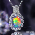 �I�[�X�g�����A���C�g�j���O���b�W�Y�u���b�N�I�p�[�� 1.2ct �_�C�������h ��0.9ct �v���`�i �l�b�N���X