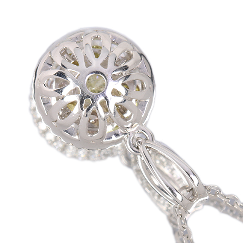 カラーダイヤモンド 0.6ct ホワイトゴールド ネックレス【品質保証書