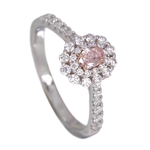 ピンクダイヤモンド 0.174ct/FOP/SI1 ダイヤモンド 0.4ct プラチナ