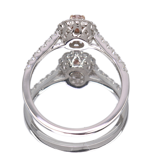 ピンクダイヤモンド 0.174ct/FOP/SI1 ダイヤモンド 0.4ct プラチナ