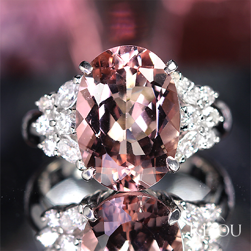 モルガナイト 5.2ct ダイヤモンド 0.4ct プラチナ リング(指輪)【品質
