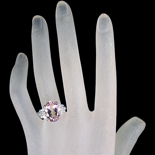 モルガナイト 5.2ct ダイヤモンド 0.4ct プラチナ リング(指輪)【品質