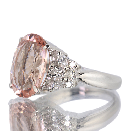 モルガナイト 5.2ct ダイヤモンド 0.4ct プラチナ リング(指輪)【品質