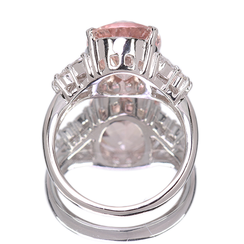 モルガナイト 5.2ct ダイヤモンド 0.4ct プラチナ リング(指輪)【品質