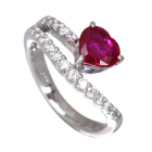 �n�[�g�V�F�C�v���r�[ 1.0ct �_�C�������h 0.3ct �v���`�i �����O(�w��)